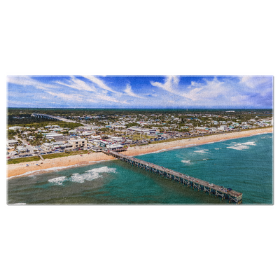 Beach Towels - Flagler Beach Daytime Aerial Shot