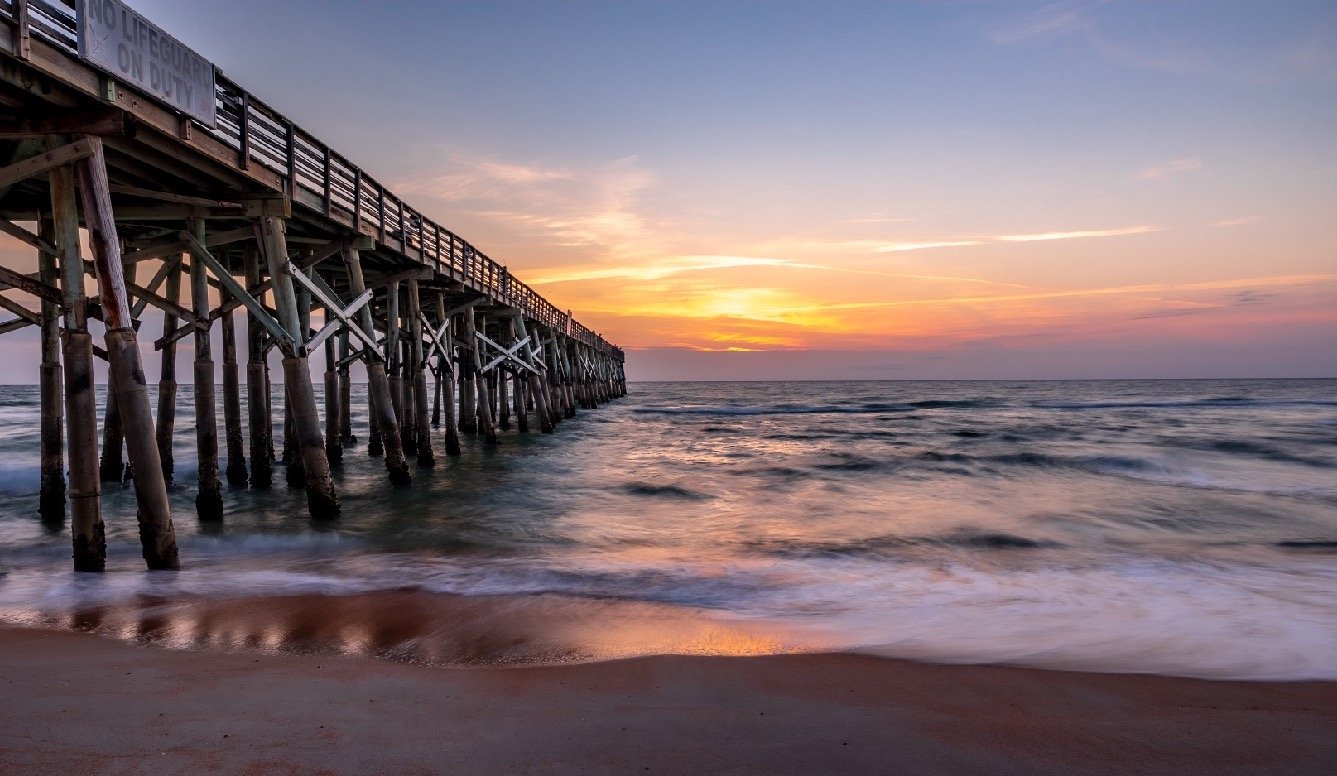 Buy Gallery Canvas Prints | Flagler Pier Dramatic Sunrise ...