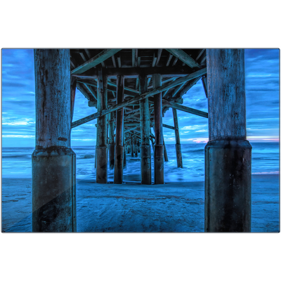 Metal Prints - Flagler Pier Blue Sunset