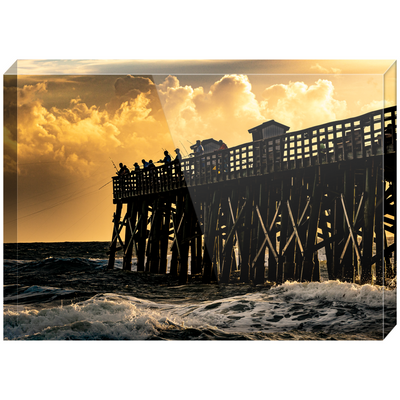 Acrylic Blocks - Flagler Pier Fishing - Break of Dawn