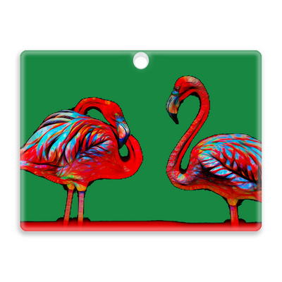 Acrylic Ornaments - Red Neon Flamingos